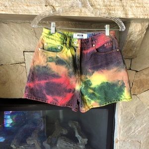 Radical MSGM Milano tie dye jean shorts